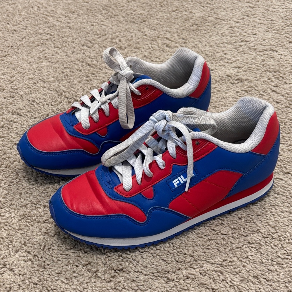 FILA Cress Retro Colorblock Sneakers Red Blue Men’s Size 8